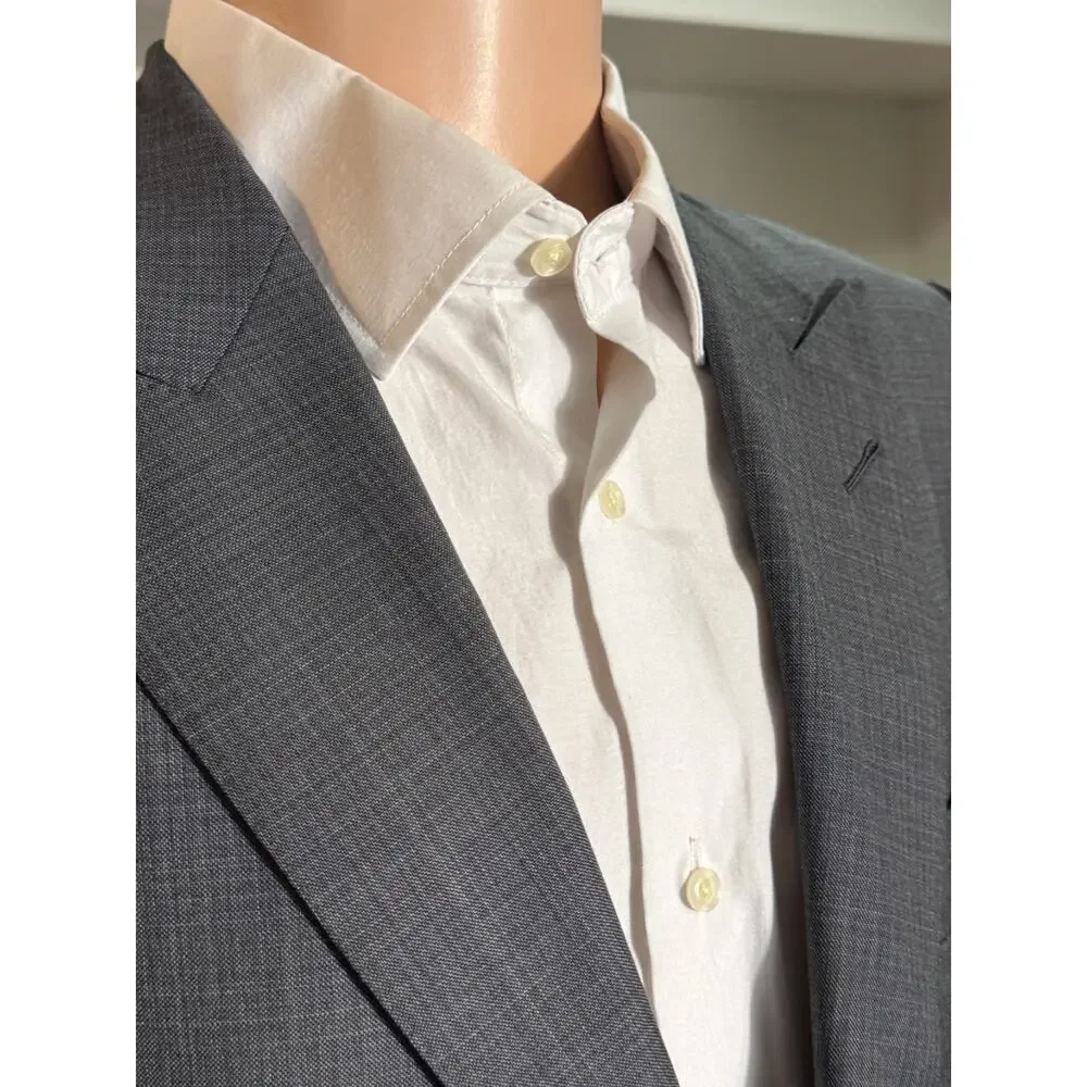 Tom Ford Gray Checked Suit Wool 2PC Peak Lapel O'Connor 50 40R